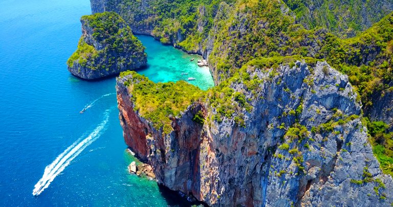 Aerial,Overhead,View,Of,Loh,Samah,Bay,,Thailand,With,Large