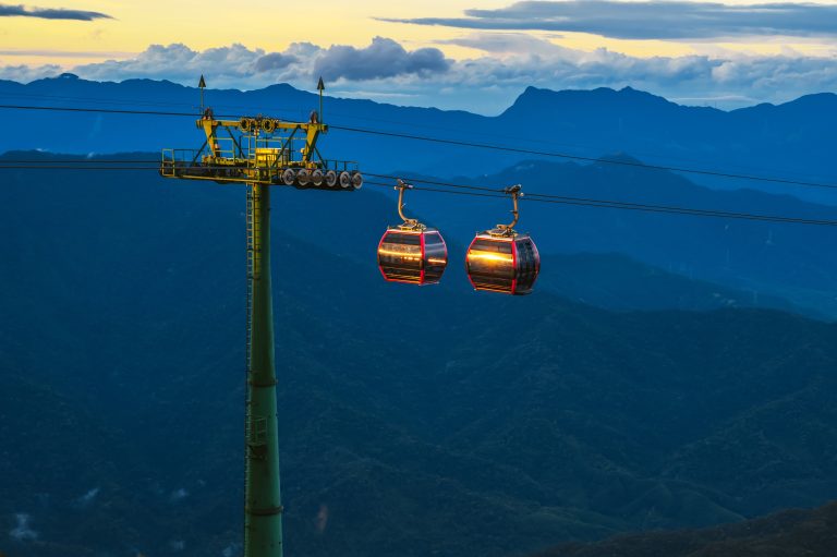 Cabanas,Of,A,Funicular,On,A,Cable,Car,In,The
