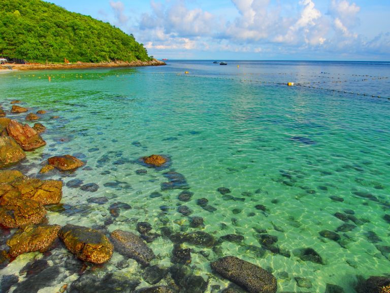 Rock,On,The,Beach,At,Coral,Island,Pattaya,Thailand