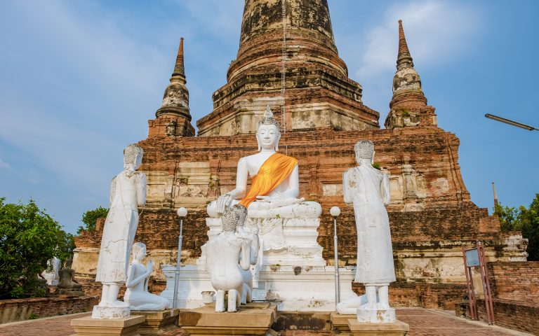 Ayutthaya,,Thailand,Wat,Yai,Chaimongkol,,Old,Ruins,Of,Ayutthaya