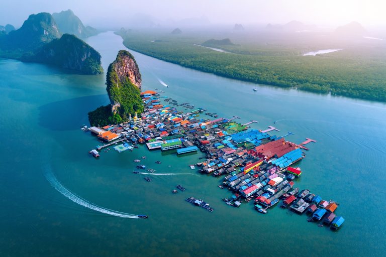 Aerial,View,Of,Panyee,Island,In,Phang,Nga,,Thailand.