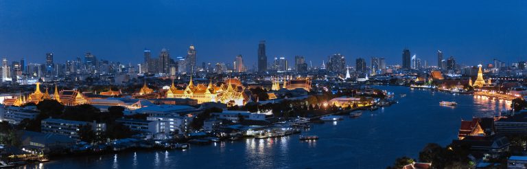Panorama,Of,Chao,Praya,River,In,Bangkok,City,,Thailand,In