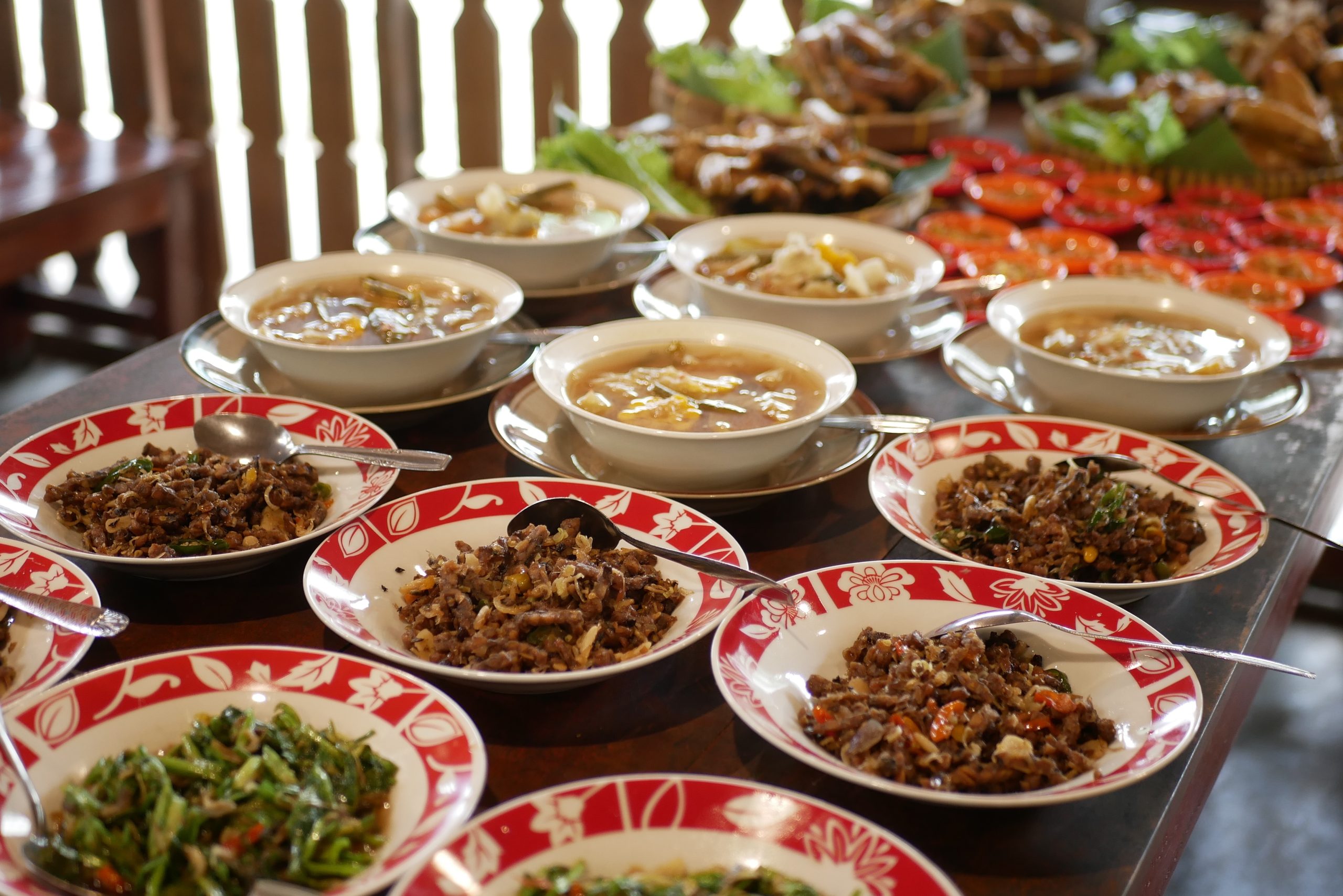 Some,Traditional,Javanese,Dishes,On,A,Wooden,Table