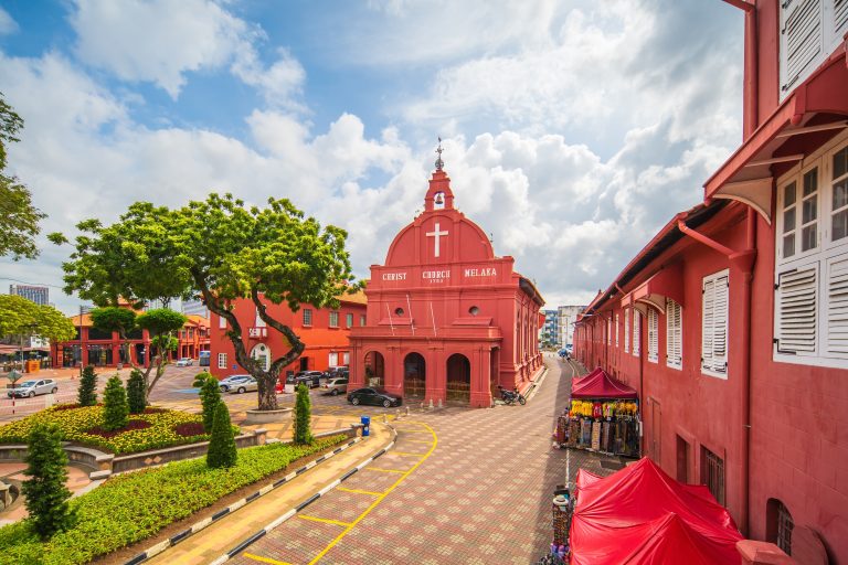 The,Oriental,Red,Building,In,Dutch,Square,,Melaka,,Malacca,In