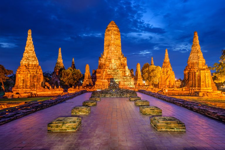 Ayutthaya,,Thailand,At,Wat,Chaiwatthanaram.