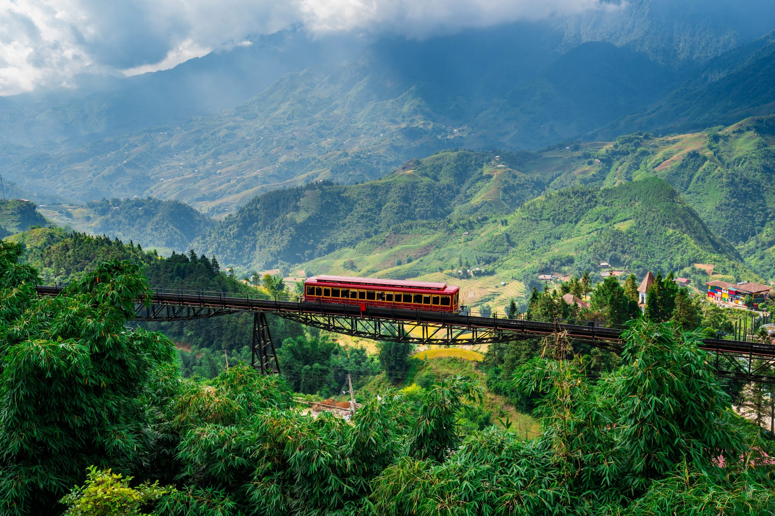 Beautiful,Landscape,With,Mountain,View,On,The,Train,While,Going